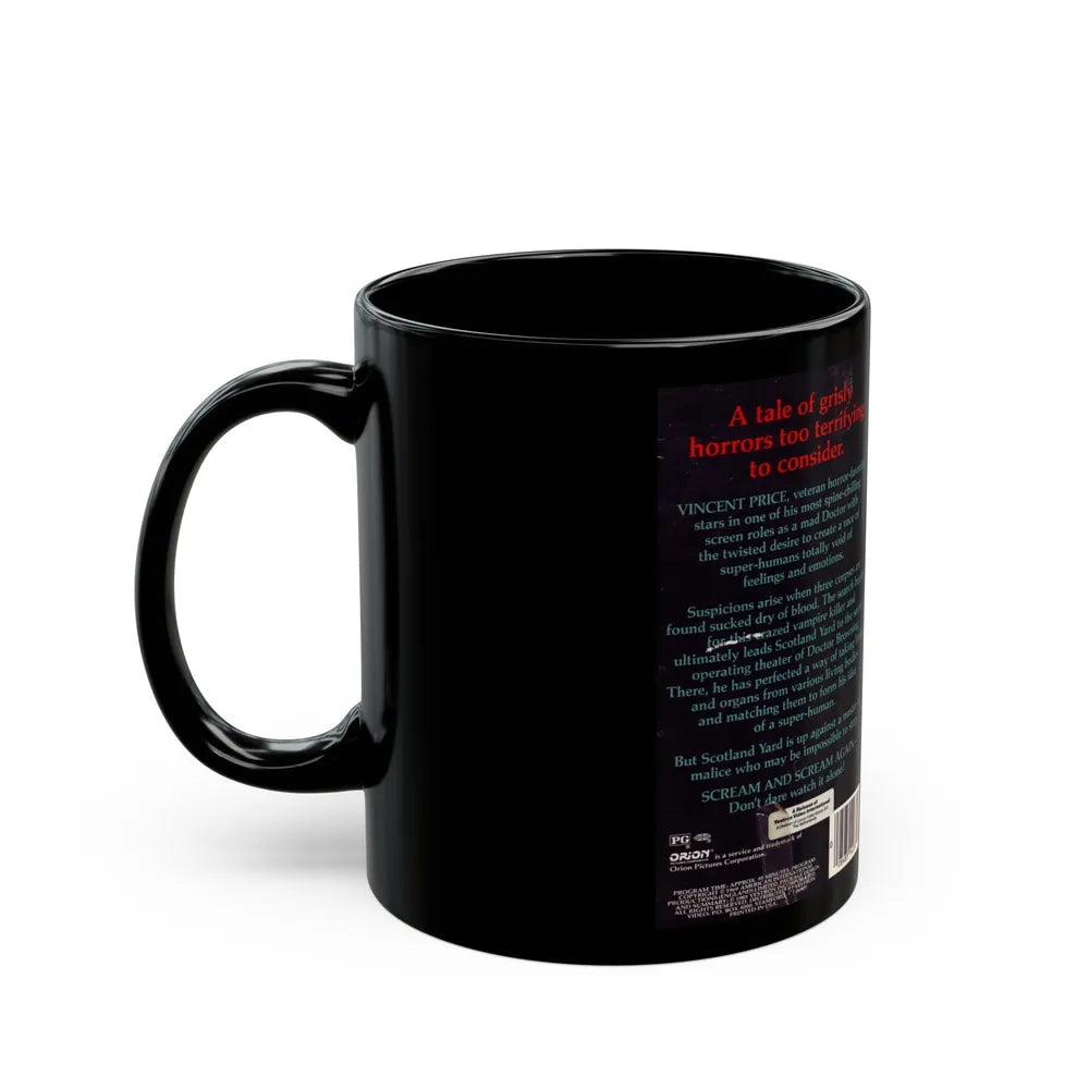 SCREAM AND SCREAM AGAIN (VHS COVER) - Black Coffee Mug-Go Mug Yourself