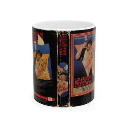 SCREAM BABY SCREAM (VHS COVER) - White Coffee Mug 11oz - Go Mug Yourself