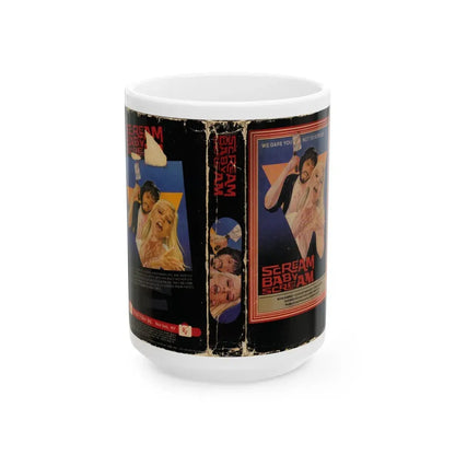 SCREAM BABY SCREAM (VHS COVER) - White Coffee Mug 15oz - Go Mug Yourself