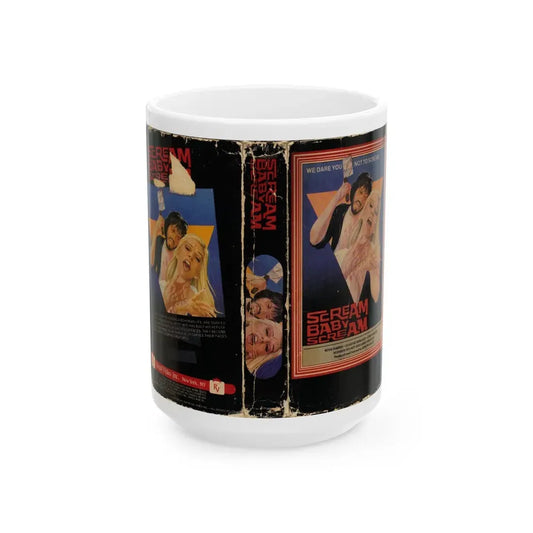 SCREAM BABY SCREAM (VHS COVER) - White Coffee Mug 15oz - Go Mug Yourself