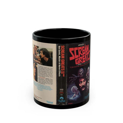 SCREAM GREATS THE FANGORIA VIDEO MAGAZINE VOLUME ONE TOM SAVINI STARLOG VIDEO (VHS COVER) - Black Coffee Mug-11oz-Go Mug Yourself