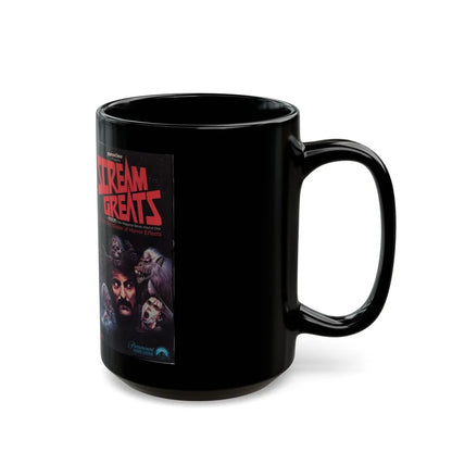 SCREAM GREATS THE FANGORIA VIDEO MAGAZINE VOLUME ONE TOM SAVINI STARLOG VIDEO (VHS COVER) - Black Coffee Mug-Go Mug Yourself