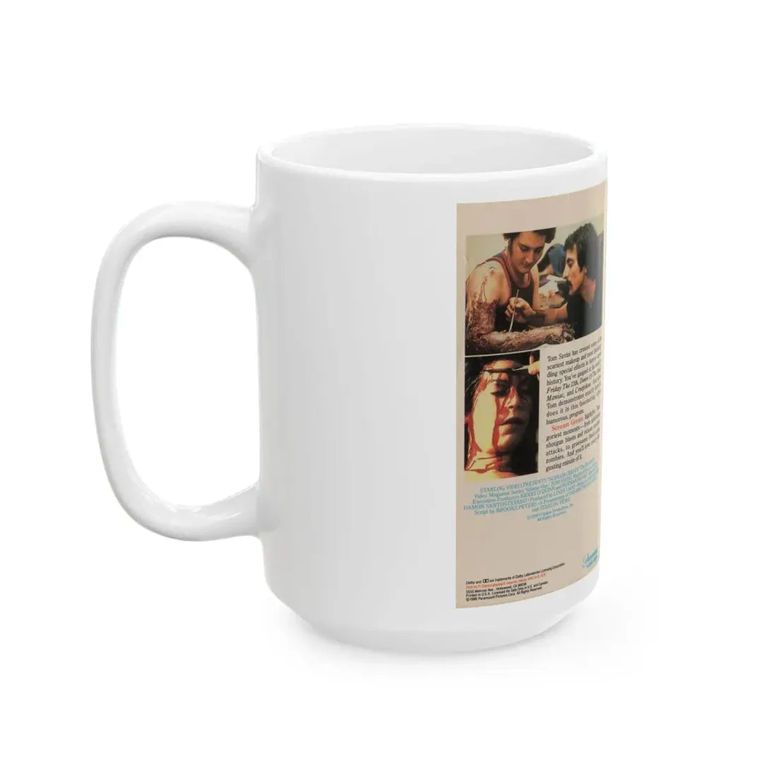SCREAM GREATS THE FANGORIA VIDEO MAGAZINE VOLUME ONE TOM SAVINI STARLOG VIDEO (VHS COVER) - White Coffee Mug - Go Mug Yourself