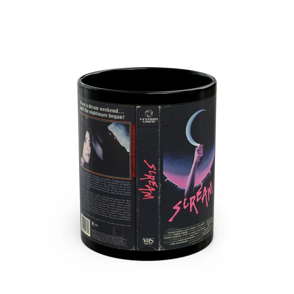 SCREAM (VHS COVER) - Black Coffee Mug-11oz-Go Mug Yourself