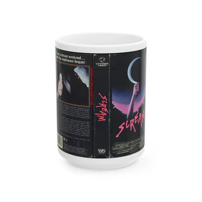 SCREAM (VHS COVER) - White Coffee Mug 15oz - Go Mug Yourself