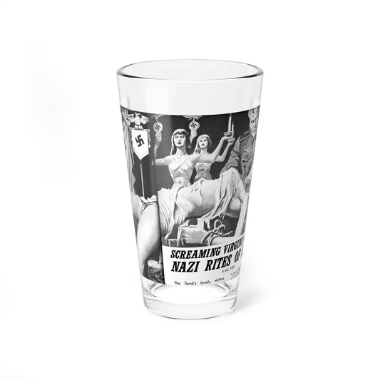 Screaming Virgins For The Nazi Rites Of Agony, World of Men, December 1963 (Magazine Illustration) Pint Glass 16oz 16oz - Go Mug Yourself