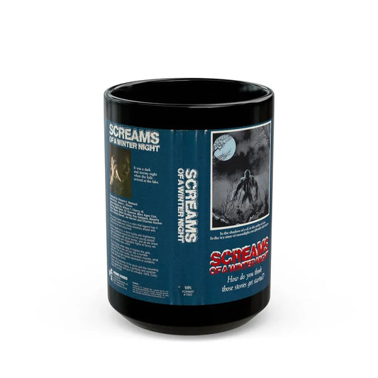 SCREAMS OF A WINTER NIGHT (VHS COVER) - Black Coffee Mug 15oz - Go Mug Yourself