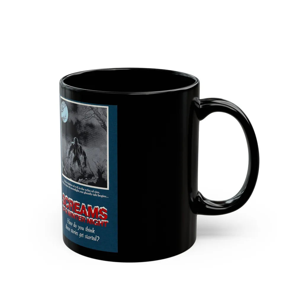 SCREAMS OF A WINTER NIGHT (VHS COVER) - Black Coffee Mug-Go Mug Yourself