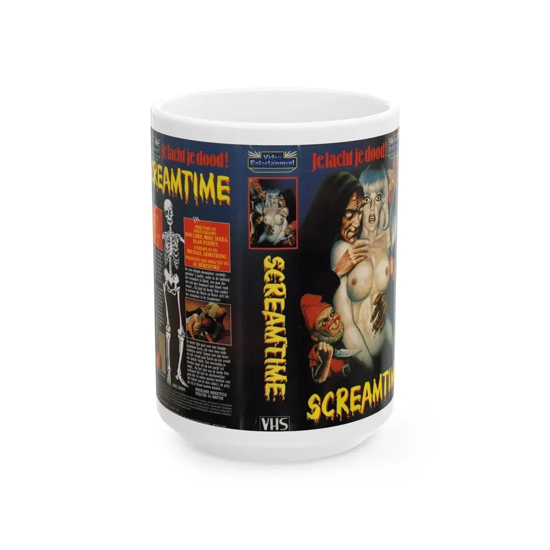 SCREAMTIME (VHS COVER) - White Coffee Mug 15oz - Go Mug Yourself