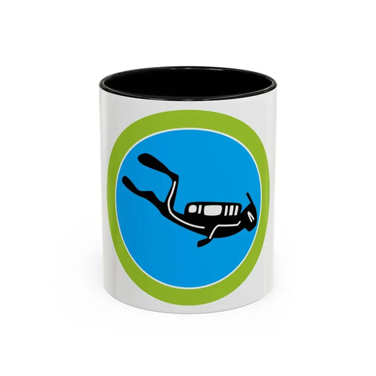 Scuba Diving (Boy Scout Merit Badge) Accent Coffee Mug 11oz Black - Go Mug Yourself