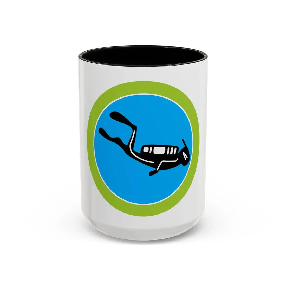 Scuba Diving (Boy Scout Merit Badge) Accent Coffee Mug 15oz Black - Go Mug Yourself