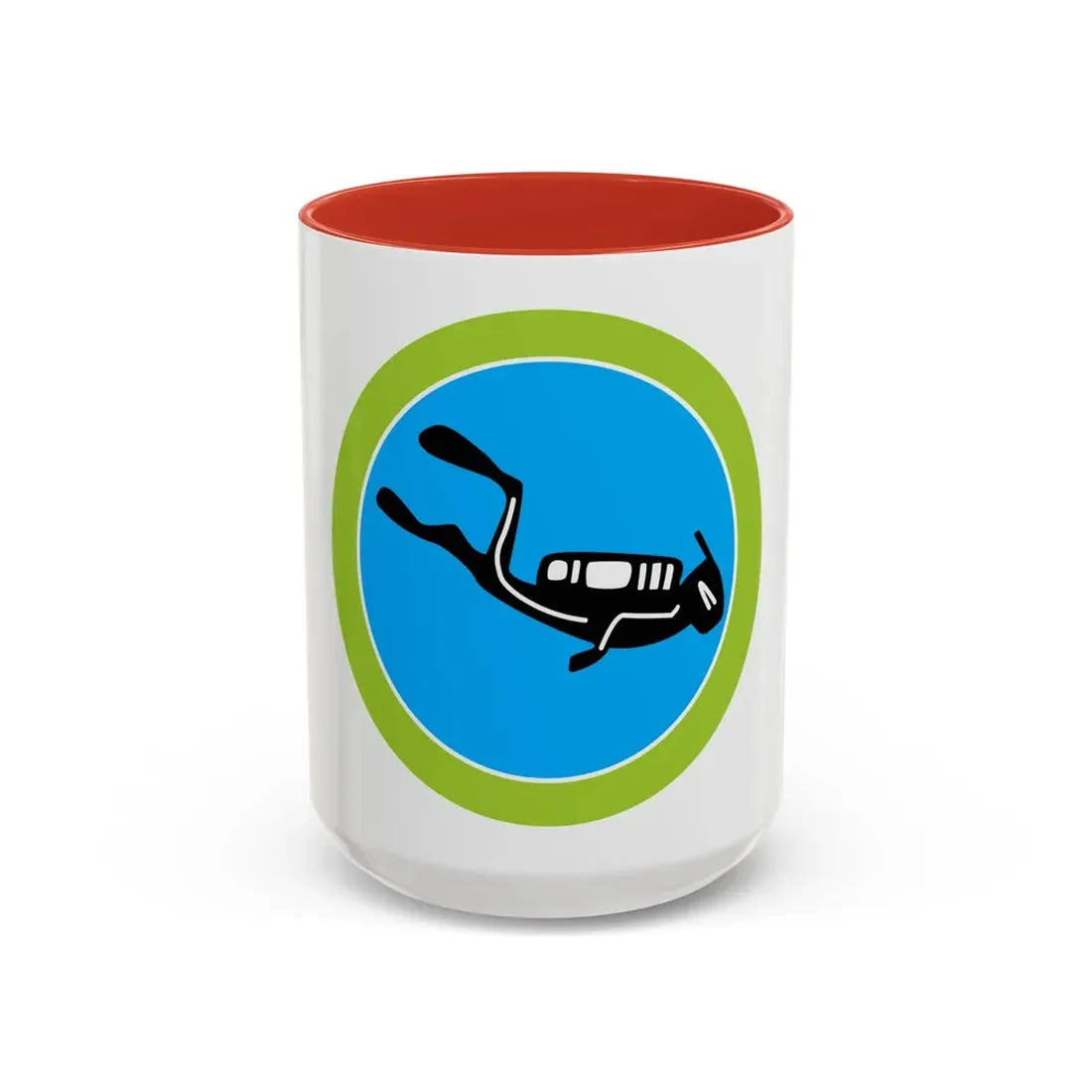 Scuba Diving (Boy Scout Merit Badge) Accent Coffee Mug 15oz Red - Go Mug Yourself