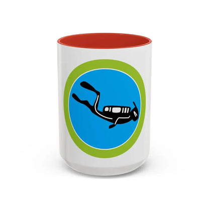 Scuba Diving (Boy Scout Merit Badge) Accent Coffee Mug 15oz Red - Go Mug Yourself