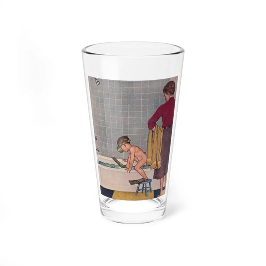 Scuba in the Tub, Saturday Evening Post, November 29, 1958 (Magazine Illustration) Pint Glass 16oz 16oz - Go Mug Yourself