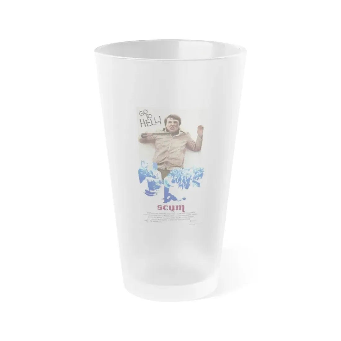 SCUM 1979 Movie Poster - Frosted Pint Glass 16oz 16oz Frosted - Go Mug Yourself