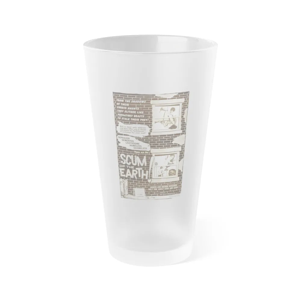 SCUM OF THE EARTH 1963 Movie Poster - Frosted Pint Glass 16oz-16oz-Frosted-Go Mug Yourself