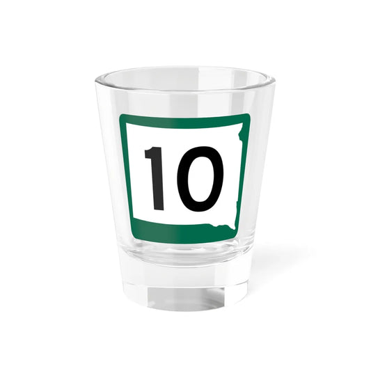 SD 10 (South Dakota) (Road Sign) Shot Glass 1.5oz 1.5oz - Go Mug Yourself