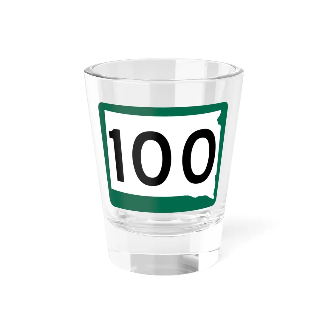 SD 100 (South Dakota) (Road Sign) Shot Glass 1.5oz 1.5oz - Go Mug Yourself