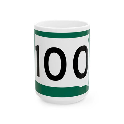 SD 100 (South Dakota) (Road Sign) White Coffee Mug 15oz - Go Mug Yourself