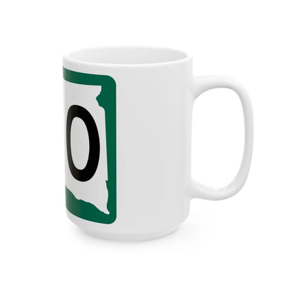 SD 100 (South Dakota) (Road Sign) White Coffee Mug - Go Mug Yourself