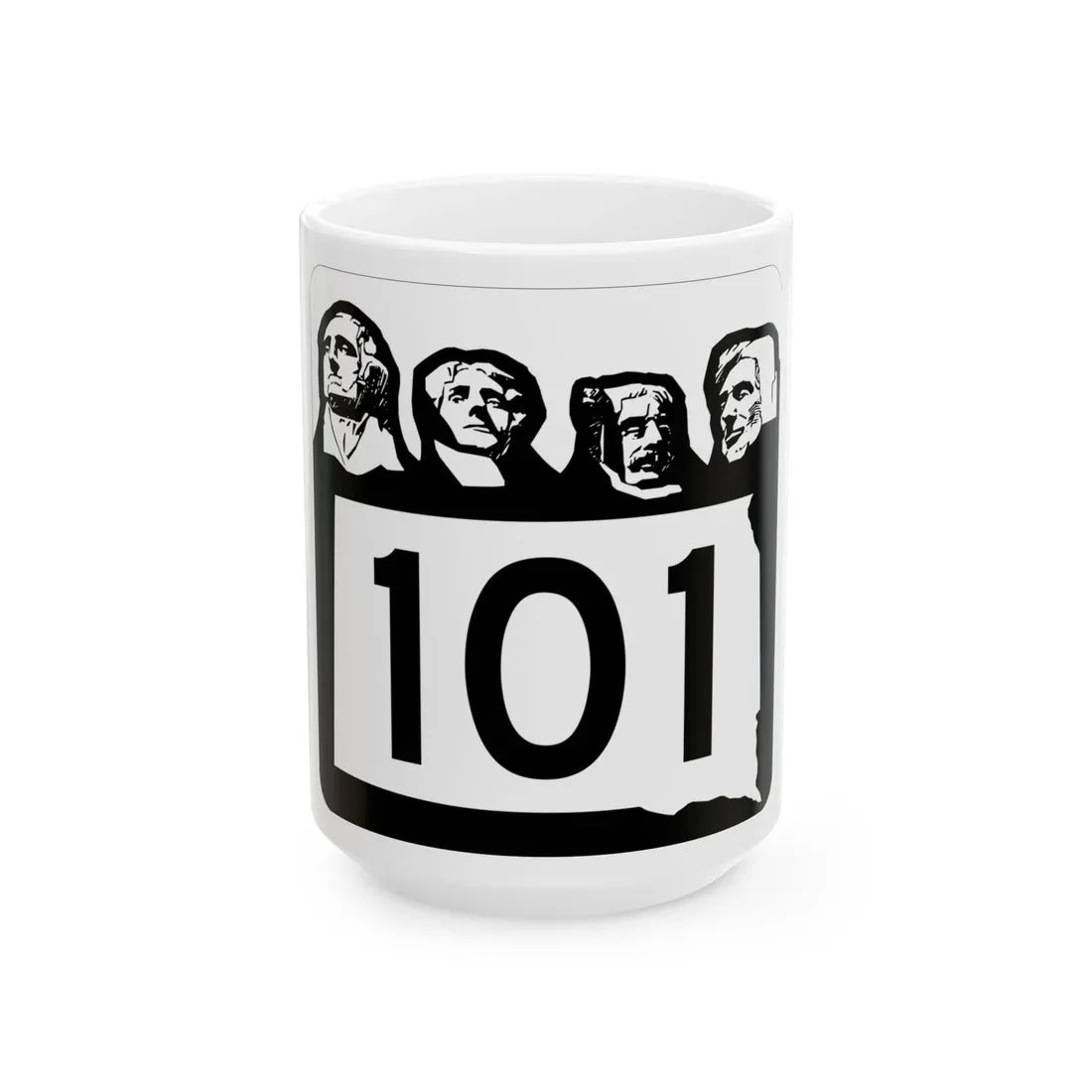 SD 101 1960 (South Dakota) (Road Sign) White Coffee Mug 15oz - Go Mug Yourself