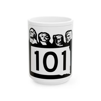 SD 101 1960 (South Dakota) (Road Sign) White Coffee Mug 15oz - Go Mug Yourself