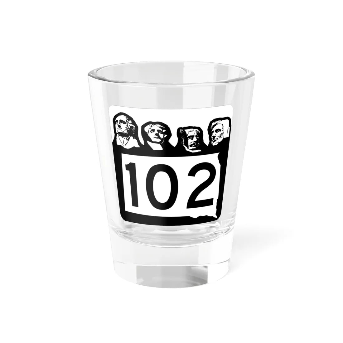 SD 102 1960 (South Dakota) (Road Sign) Shot Glass 1.5oz 1.5oz - Go Mug Yourself