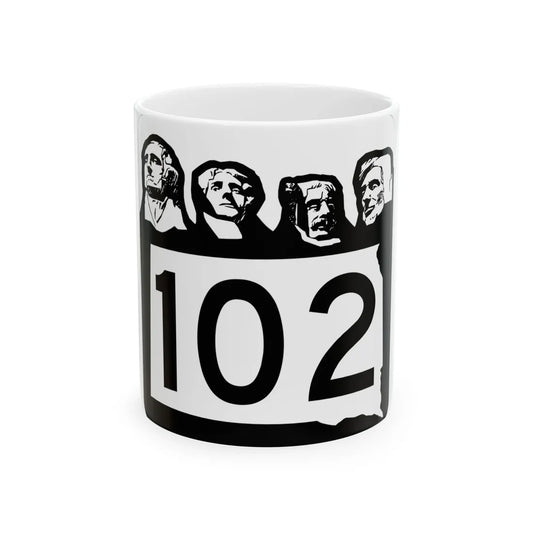 SD 102 1960 (South Dakota) (Road Sign) White Coffee Mug 11oz - Go Mug Yourself