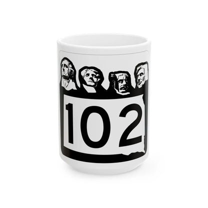SD 102 1960 (South Dakota) (Road Sign) White Coffee Mug 15oz - Go Mug Yourself