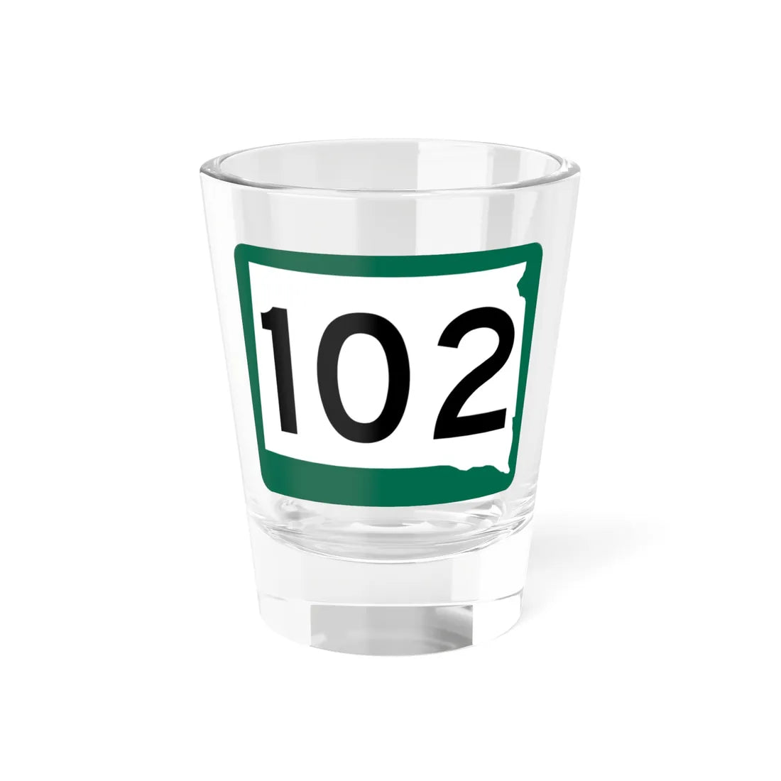 SD 102 (South Dakota) (Road Sign) Shot Glass 1.5oz 1.5oz - Go Mug Yourself