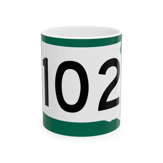 SD 102 (South Dakota) (Road Sign) White Coffee Mug 11oz - Go Mug Yourself