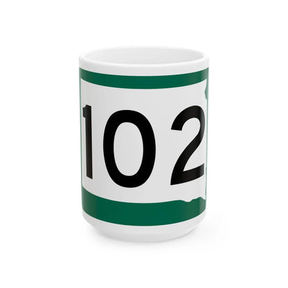SD 102 (South Dakota) (Road Sign) White Coffee Mug 15oz - Go Mug Yourself