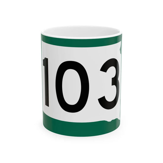 SD 103 (South Dakota) (Road Sign) White Coffee Mug 11oz - Go Mug Yourself