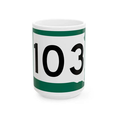 SD 103 (South Dakota) (Road Sign) White Coffee Mug 15oz - Go Mug Yourself