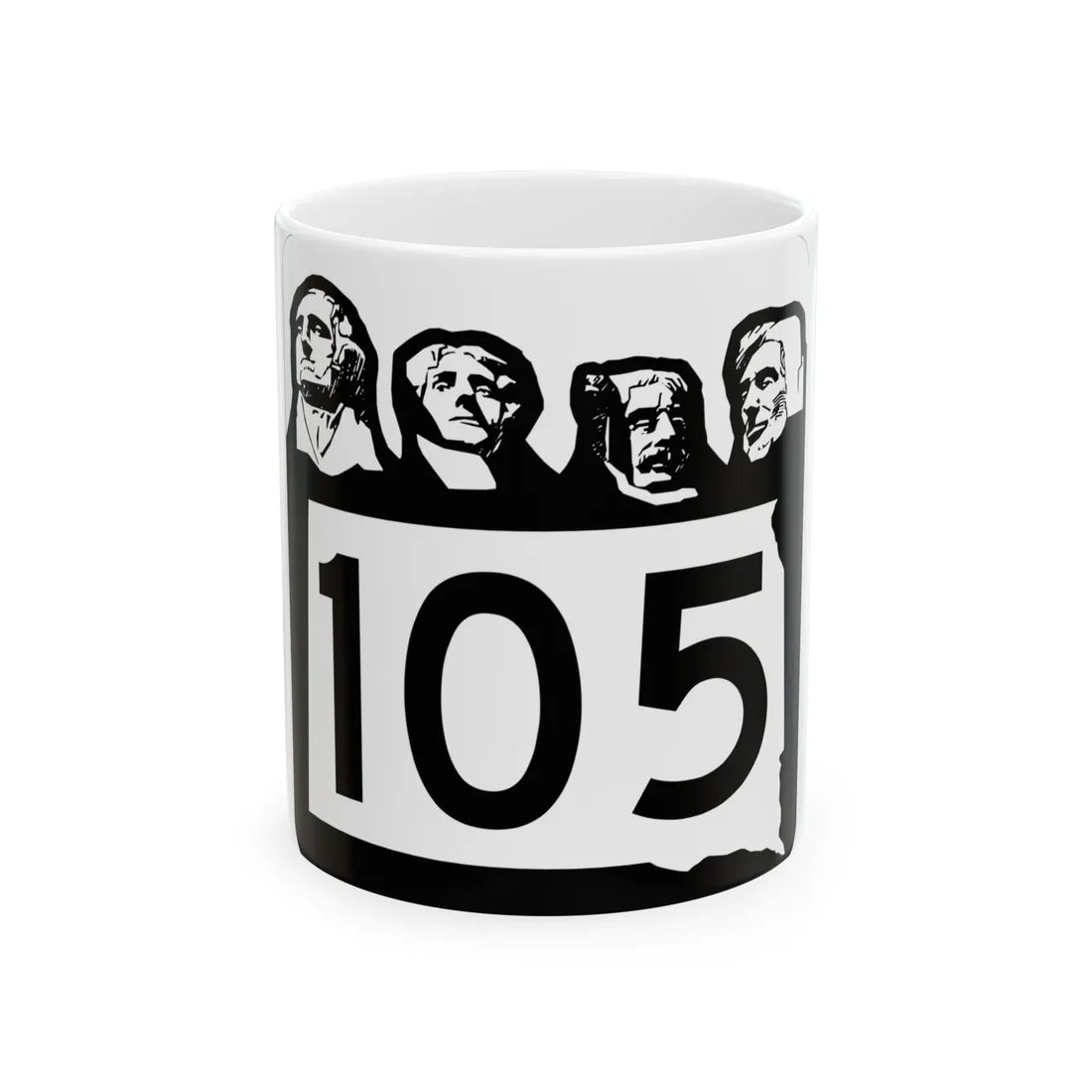SD 105 1960 (South Dakota) (Road Sign) White Coffee Mug 11oz - Go Mug Yourself