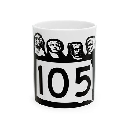 SD 105 1960 (South Dakota) (Road Sign) White Coffee Mug 11oz - Go Mug Yourself