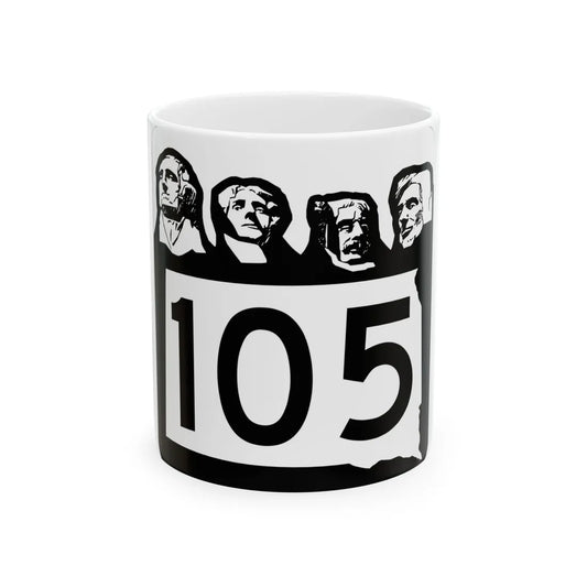 SD 105 1960 (South Dakota) (Road Sign) White Coffee Mug 11oz - Go Mug Yourself