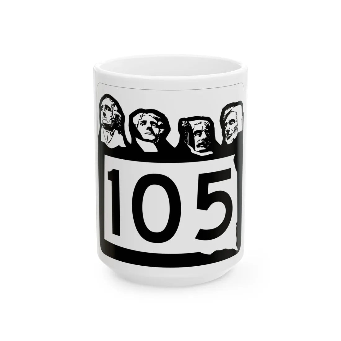 SD 105 1960 (South Dakota) (Road Sign) White Coffee Mug 15oz - Go Mug Yourself