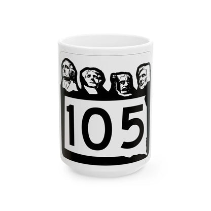 SD 105 1960 (South Dakota) (Road Sign) White Coffee Mug 15oz - Go Mug Yourself