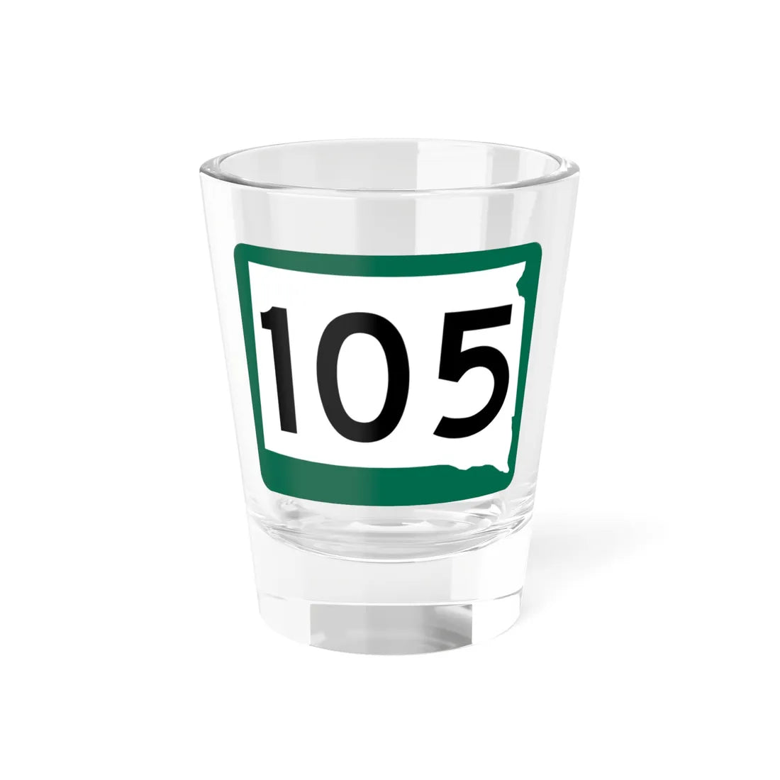 SD 105 (South Dakota) (Road Sign) Shot Glass 1.5oz 1.5oz - Go Mug Yourself