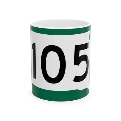 SD 105 (South Dakota) (Road Sign) White Coffee Mug 11oz - Go Mug Yourself