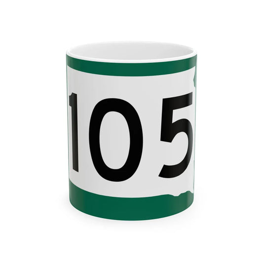 SD 105 (South Dakota) (Road Sign) White Coffee Mug 11oz - Go Mug Yourself