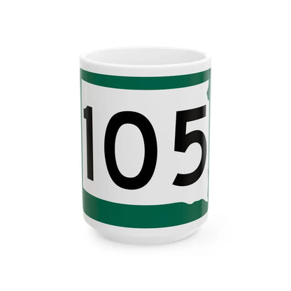 SD 105 (South Dakota) (Road Sign) White Coffee Mug 15oz - Go Mug Yourself