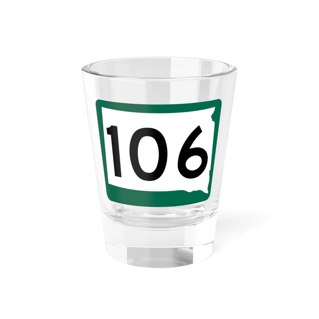 SD 106 (South Dakota) (Road Sign) Shot Glass 1.5oz 1.5oz - Go Mug Yourself