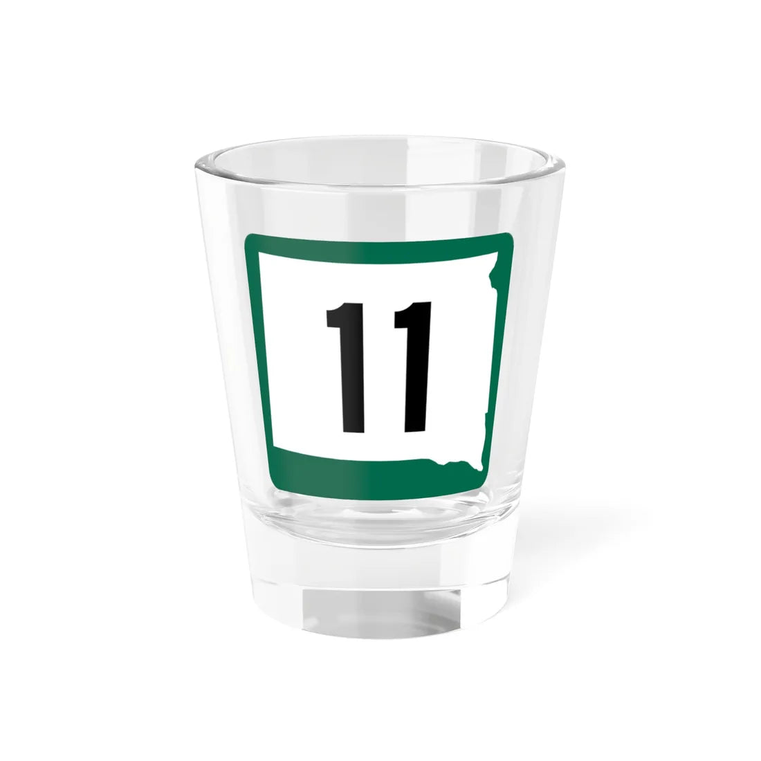 SD 11 (South Dakota) (Road Sign) Shot Glass 1.5oz 1.5oz - Go Mug Yourself