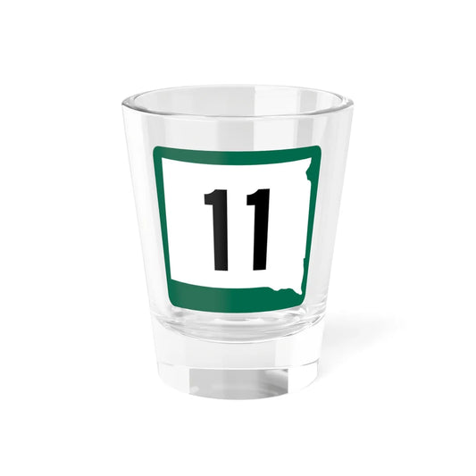 SD 11 (South Dakota) (Road Sign) Shot Glass 1.5oz 1.5oz - Go Mug Yourself