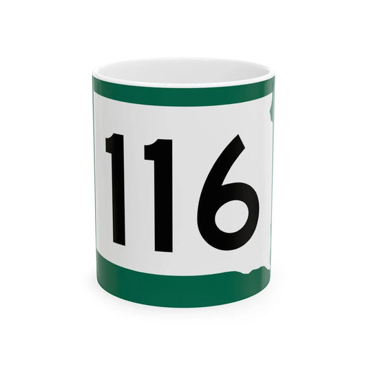 SD 116 (South Dakota) (Road Sign) White Coffee Mug 11oz - Go Mug Yourself