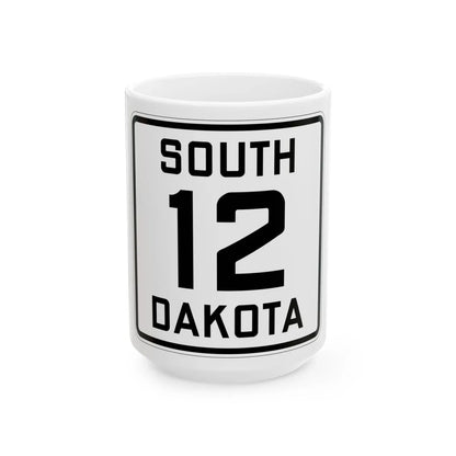 SD 12 1926 (South Dakota) (Road Sign) White Coffee Mug 15oz - Go Mug Yourself