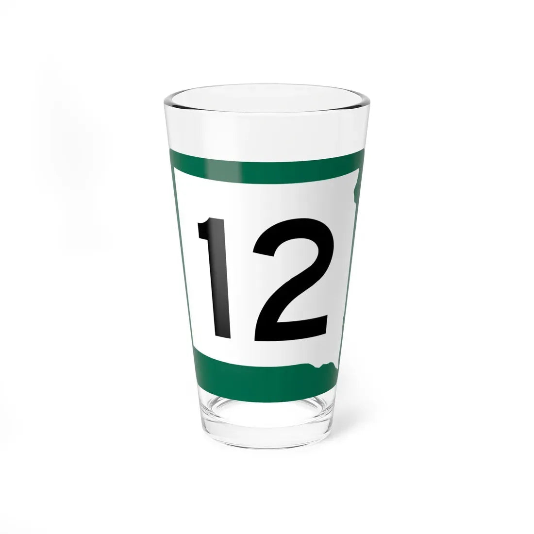 SD 12 (South Dakota) (Road Sign) Pint Glass 16oz 16oz - Go Mug Yourself