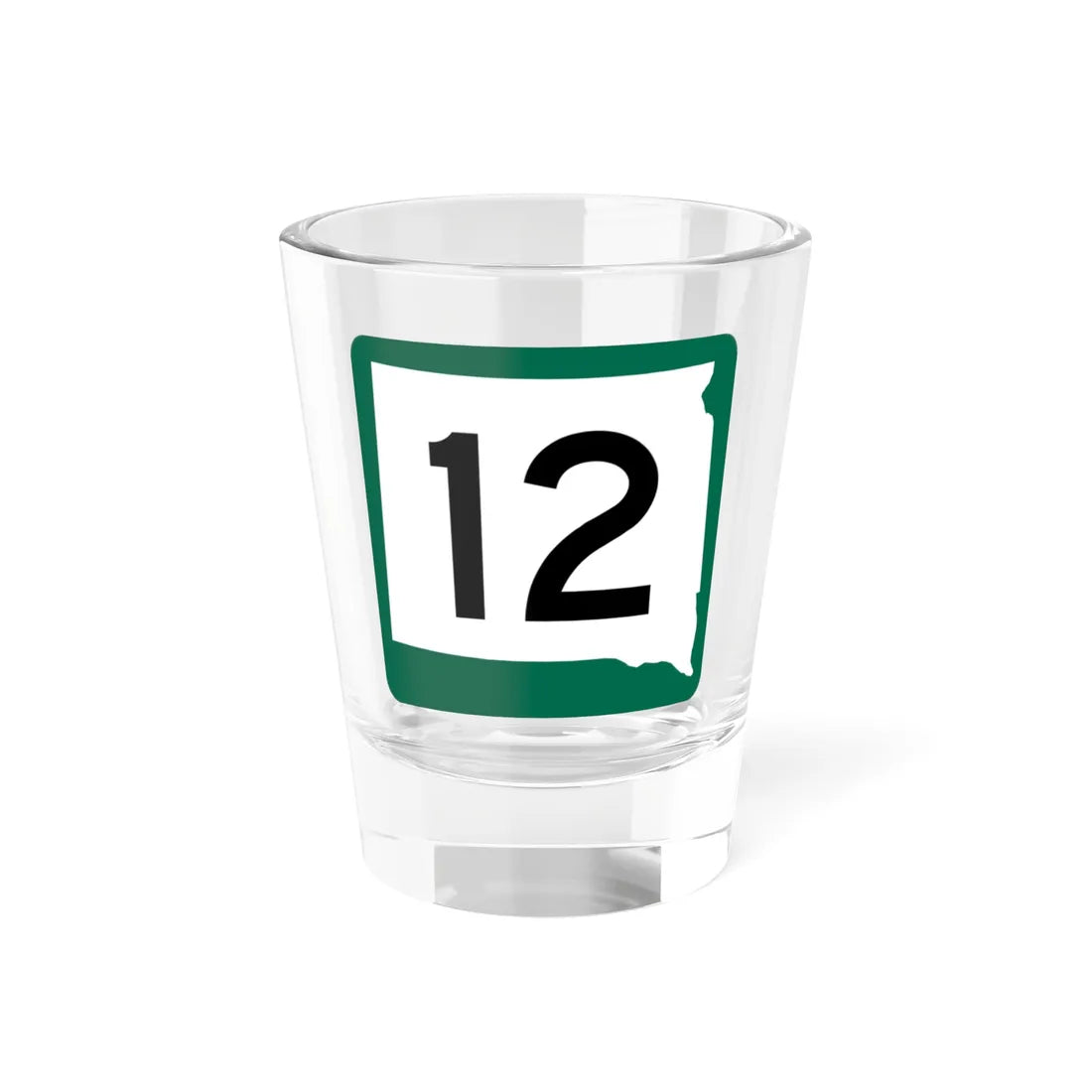 SD 12 (South Dakota) (Road Sign) Shot Glass 1.5oz 1.5oz - Go Mug Yourself